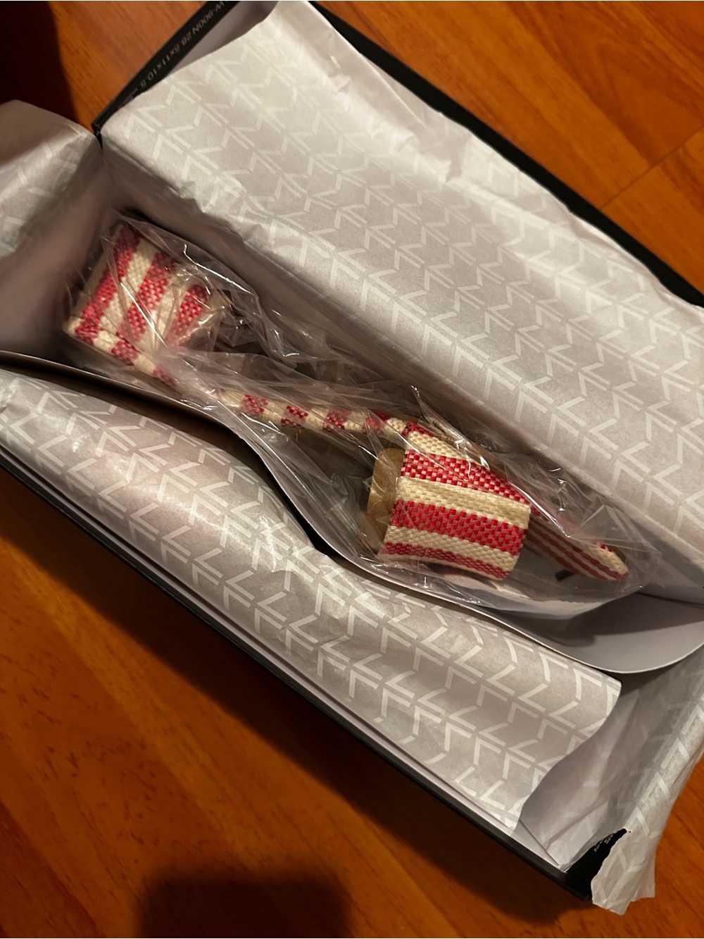 Marc Fisher Red and Cream Striped Curtain Tiebacks